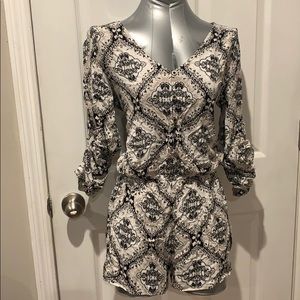 Button up lightweight boho romper